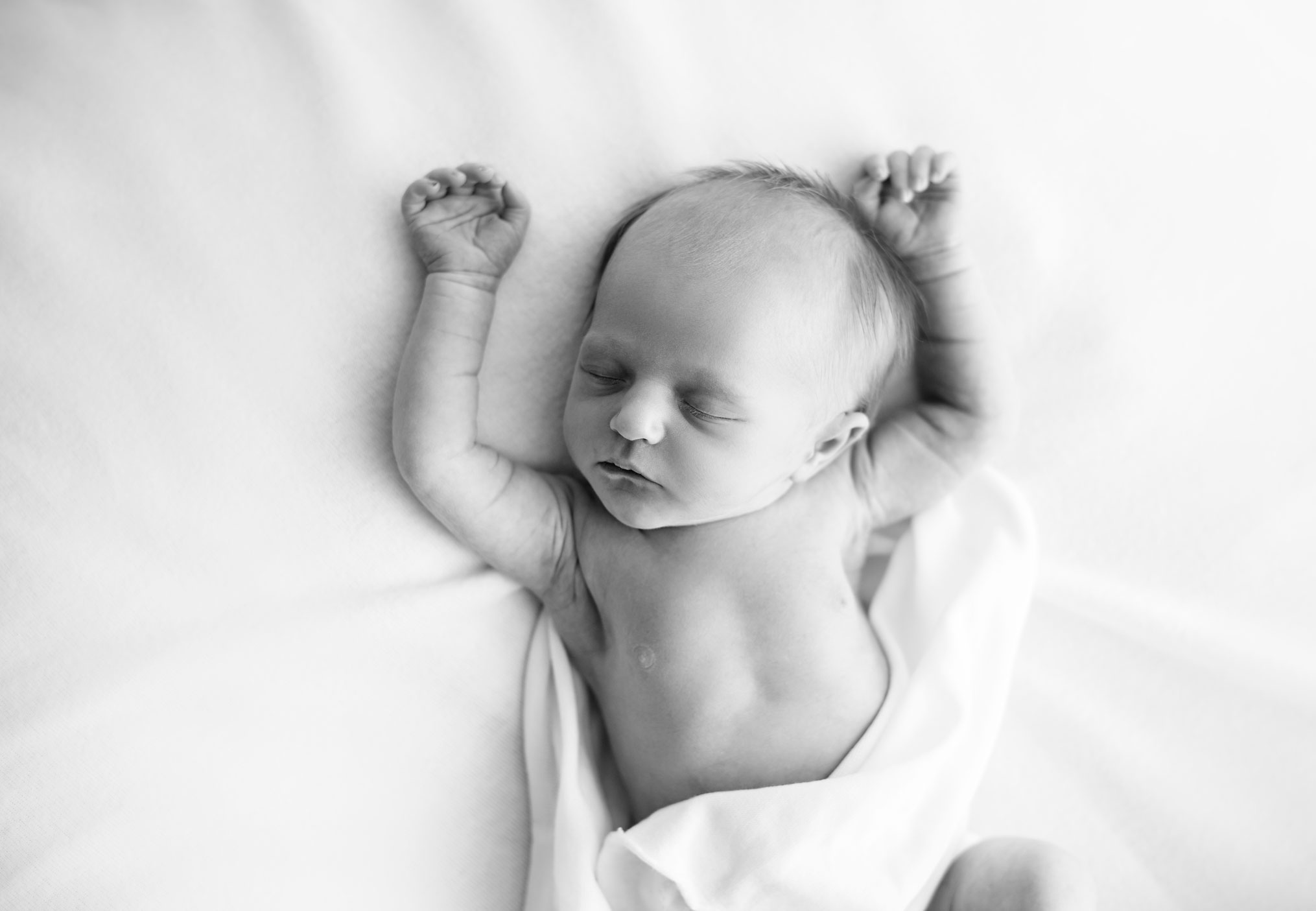 Newborn black and white image
